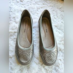 Rockport Daisey Leather Pump Slip On Shoes, Comfy, Metallic Gold, Size 7M